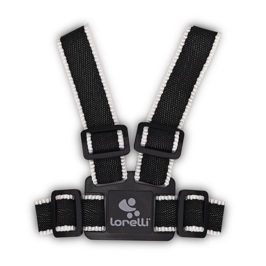 Lorelli Safety Harness Περπατούρα με Ιμάντας Στήριξης Μαύρο/Λευκό
