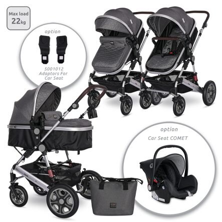 Lorelli Lora Καρότσι 3 σε 1 Steel Gray