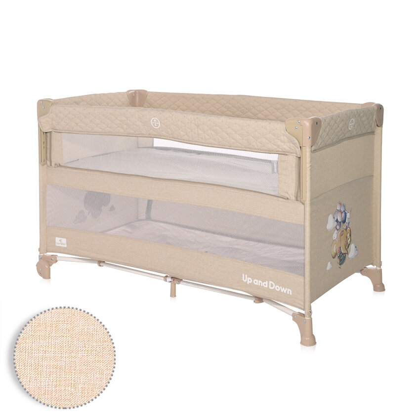 Lorelli Up & Down Παρκοκρέβατο Συγκοίμησης 74x65x125cm Beige Flying Friends
