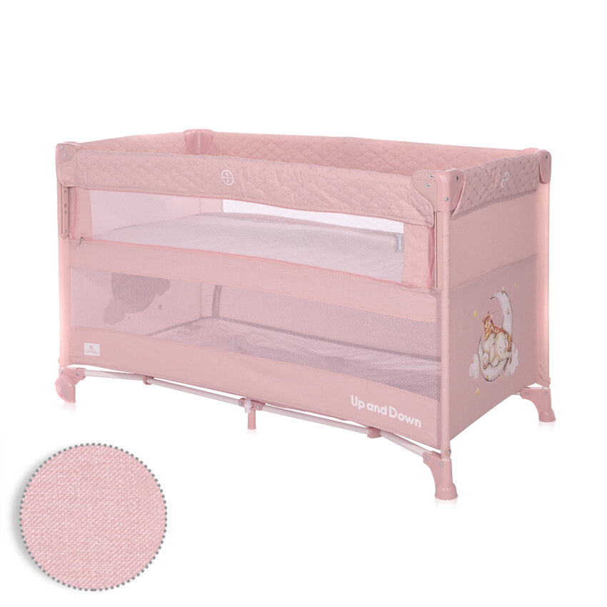 Lorelli Up & Down Παρκοκρέβατο Συγκοίμησης 74x65x125cm Rose Sleeping Animals