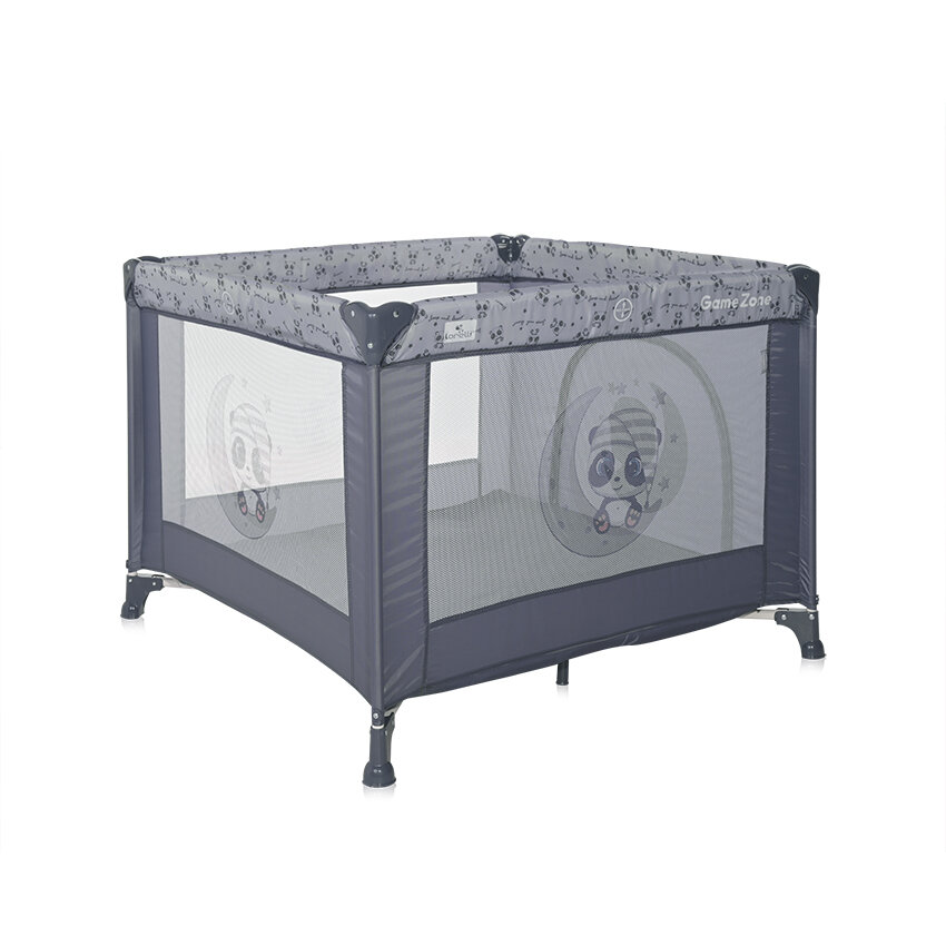 Lorelli Game Zone Παρκοκρέβατο 100x100x74cm Cool Gray Pandas
