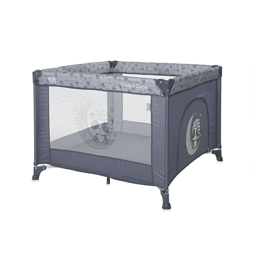 Lorelli Game Zone Παρκοκρέβατο 100x100x74cm Cool Gray Pandas