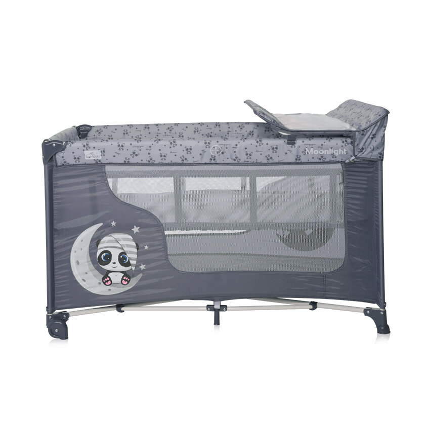 Lorelli Moonlight 2 Layers Παρκοκρέβατο Cool Gray Pandas