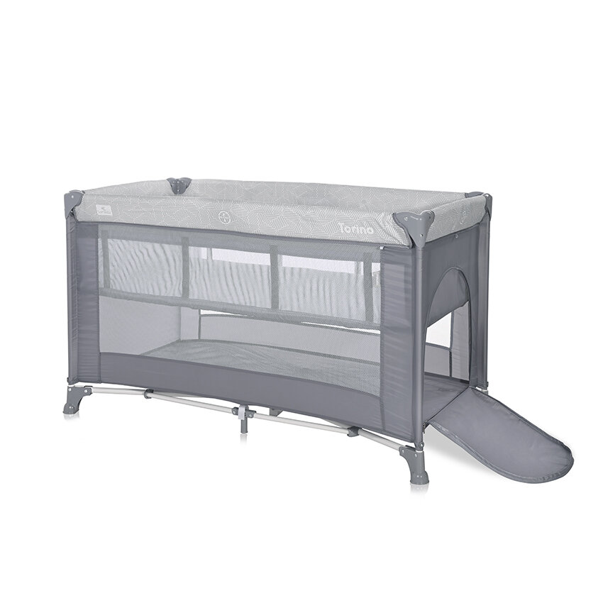 Lorelli Torino 2 Layers Παρκοκρέβατο Gray Stripped Element