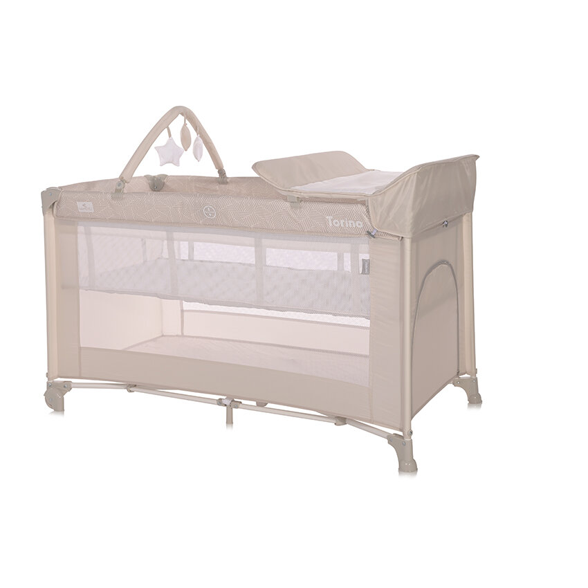Lorelli Torino 2 Layers Plus Παρκοκρέβατο Fog Striped Elements
