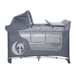 Lorelli Moonlight Παρκοκρέβατο 2 Layers Plus Grey Pandas