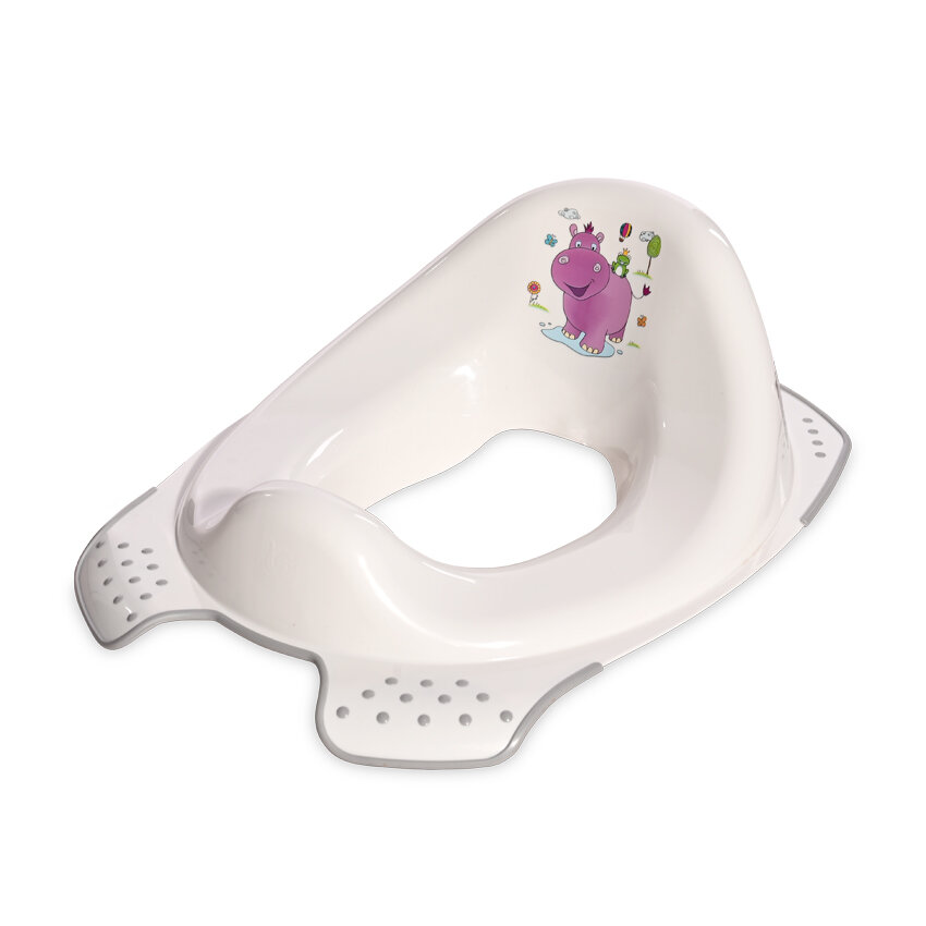 Lorelli Ανατομικό στεφάνι τουαλέτας Hippo white/gray