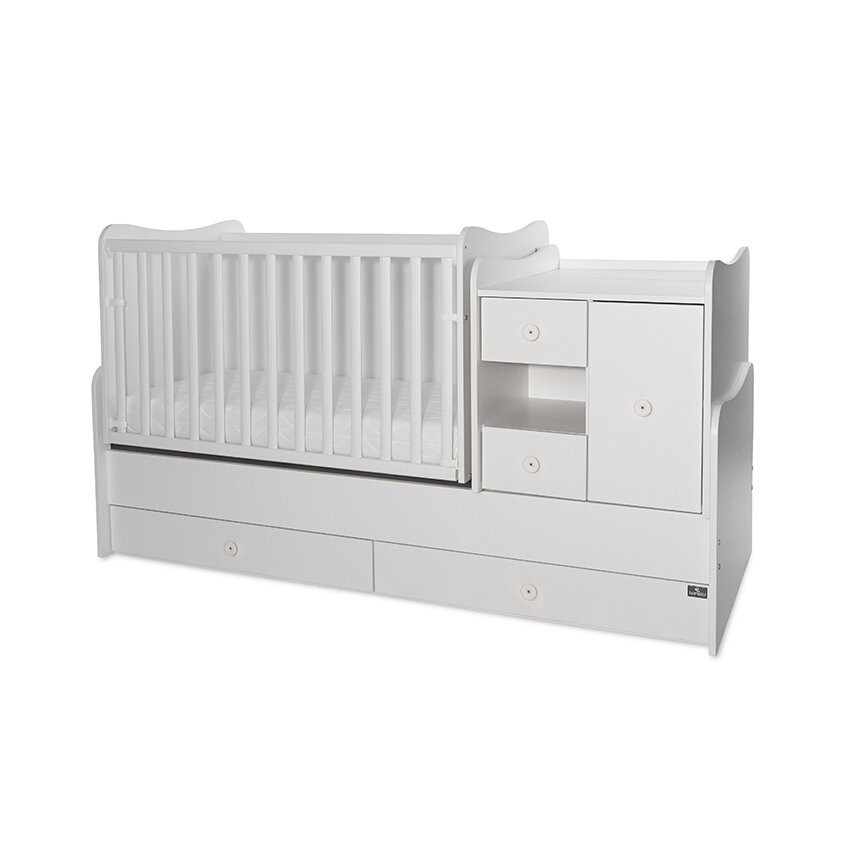 Lorelli Minimax Κούνια πολυμορφική +  Δώρο το Στρώμα Κοκκοφοίνικα της Grecostrom White