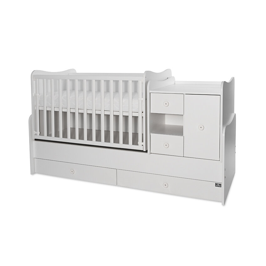 Lorelli Minimax Κούνια πολυμορφική +  Δώρο το Στρώμα Κοκκοφοίνικα της Grecostrom White