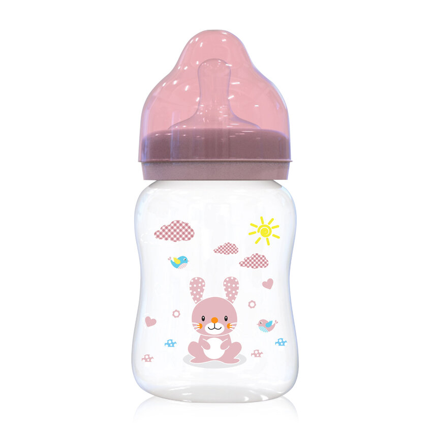 Lorelli Πλαστικό Μπιμπερό με Θηλή Σιλικόνης 250ml 0+ Blush Pink