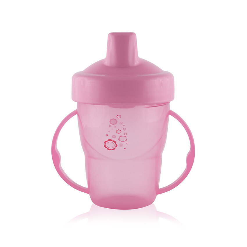 Lorelli Pink Flowers Εκπαιδευτικό Μπιμπερό Με Λαβές