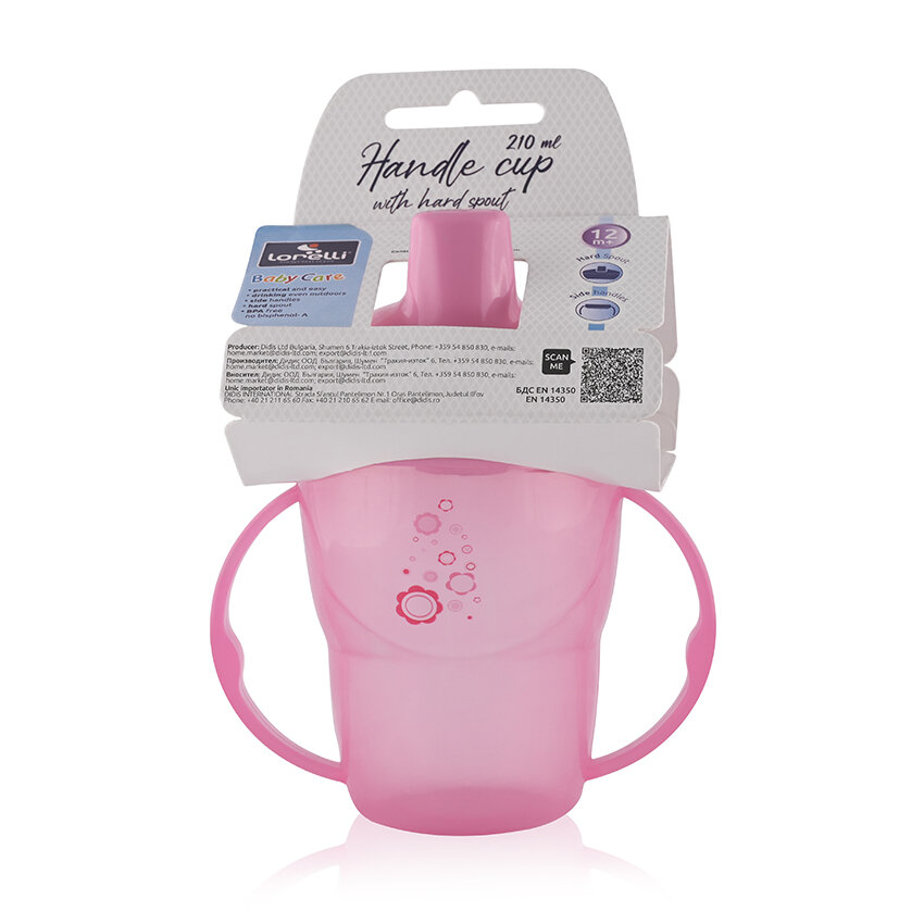 Lorelli Pink Flowers Εκπαιδευτικό Μπιμπερό Με Λαβές