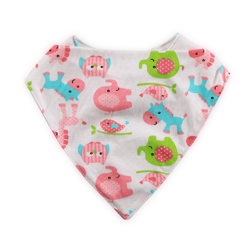 Lorelli Σαλιάρα Βρεφική Bandana με Animals Pink