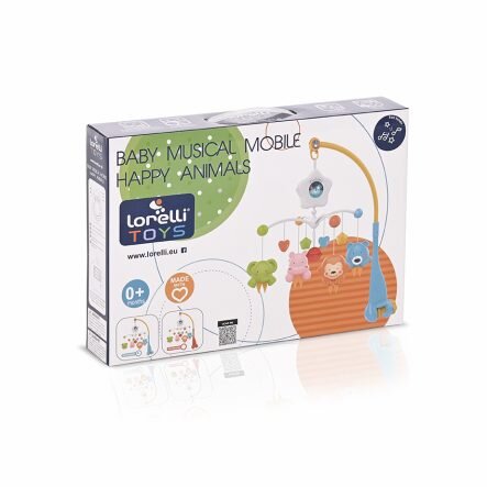 Lorelli Happy Animals Orange Μόμπιλε Κούνιας Με Μουσική