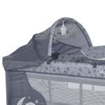 Lorelli Moonlight Παρκοκρέβατο 2 Layers Plus Grey Pandas