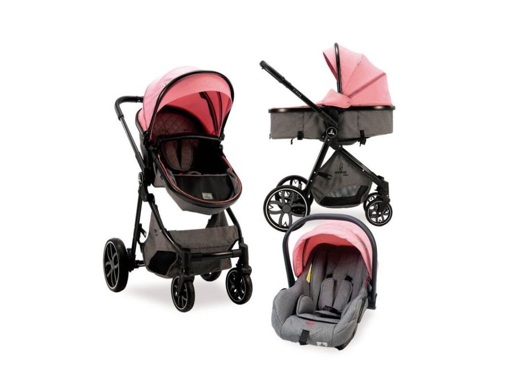 Asalvo Sidney Καρότσι 3 σε 1 Pink