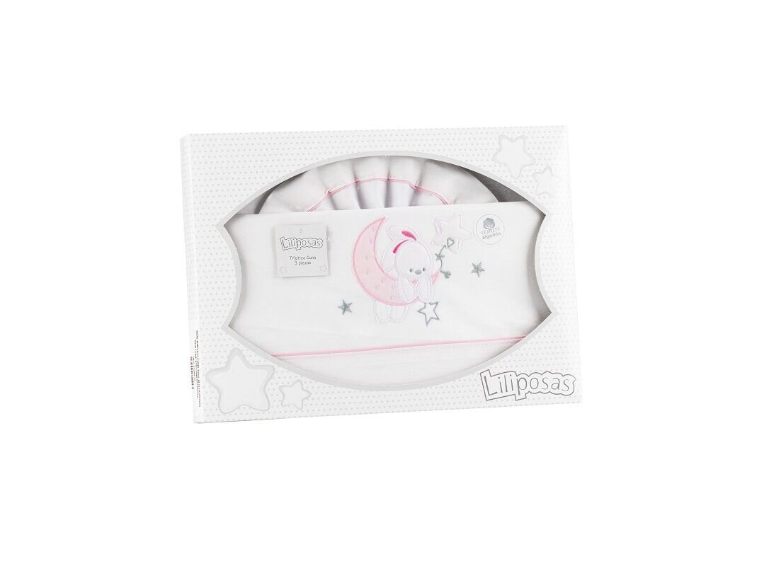 Ιnterbaby Conejito luna Σεντόνια Λίκνου Σετ 3 Τεμ 50×80 Pink