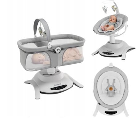 Lionelo Bella Set Ηλεκτρικό Λίκνο & Ρηλαξ  Gray Concrete