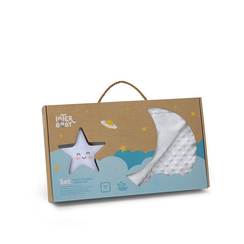Interbaby Bubble Κουβέρτα Αγκαλιάς 80X110 & Λαμπάκι Νυκτός Grey