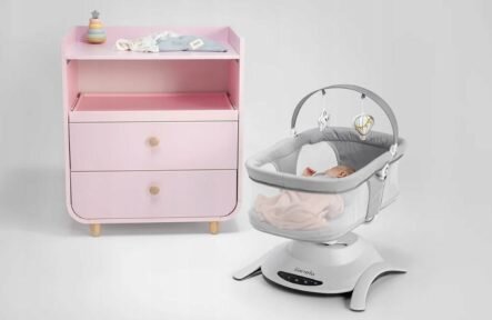 Lionelo Bella Set Ηλεκτρικό Λίκνο & Ρηλαξ  Gray Concrete