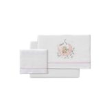 Interbaby Interbaby New Sleeping Set Σεντόνια Φανέλα White/Pink