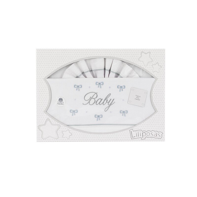 Ιnterbaby My Baby Σεντόνια Λίκνου Σετ 3 Τεμ 50×80 Grey