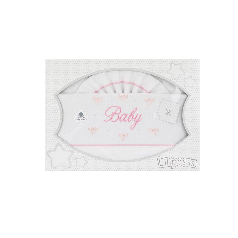 Ιnterbaby My Baby Σεντόνια Λίκνου Σετ 3 Τεμ 50×80 Pink