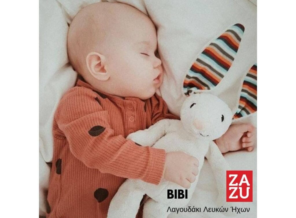Zazu BIBI Λαγουδάκι Νανουρίσματος με Χτύπους Καρδιάς Λευκούς Ήχους