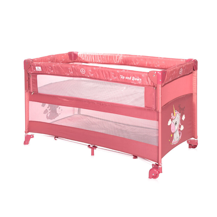 Lorelli Up & Down Παρκοκρέβατο Συγκοίμησης 74x65x125cm Rose Velvet Unicorn