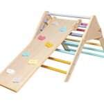 Eli Neli Montessori Pikler Σετ Τρίγωνο Και Ράμπα Διπλής Όψης με Επιφάνεια Αναρρίχησης