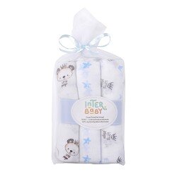 Interbaby Πάνες Αγκαλιάς (80×80) Σετ 3 Τεμ Blue 99980-01