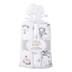 Interbaby Πάνες Αγκαλιάς (80×80) Σετ 3 Τεμ Grey 99980-31