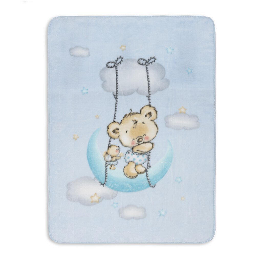 Interbaby Raschel Oso Nube Κουβέρτα Κούνιας Blue