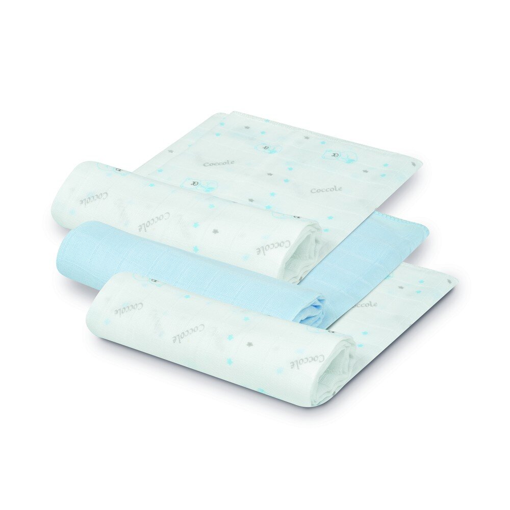 Interbaby Πάνες Αγκαλιάς Bear Bamboo 55×70 Σετ 3 Τεμ Blue