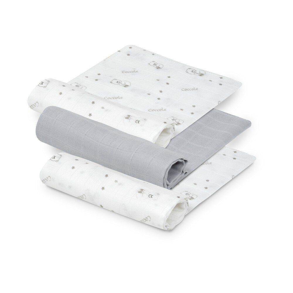 Interbaby Πάνες Αγκαλιάς Bear Bamboo 55×70 Σετ 3 Τεμ Grey