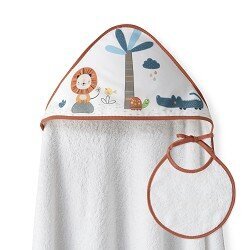Interbaby Leon Palmera Μπουρνούζι Κάπα & Σαλιάρα White – Orange