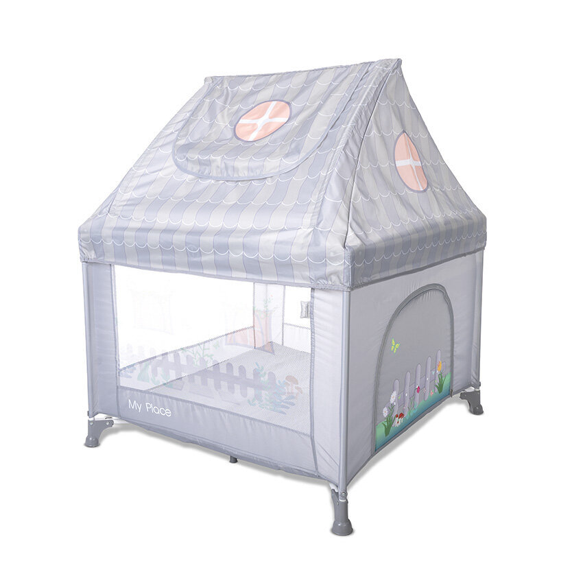 Lorelli My Place With Roof Παρκοκρέβατο 100x100x125cm Gray