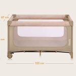 Lionelo Yasmin Easy Fold Παρκοκρέβατο 2 Επιπέδων Olive Green