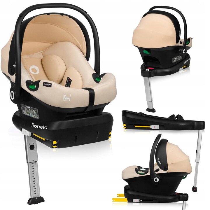 Lionelo Astrid i-Size set κάθισμα αυτοκινήτου 40-87cm & βάση isofix Beige Sand